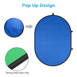5'x6.5' Collapsible Chromakey Blue Green Backdrop