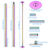 12' Colorful Spinning Dance Pole Kit D45mm