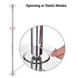 10' Spinning Static Dancing Pole Kit D45mm, Silver