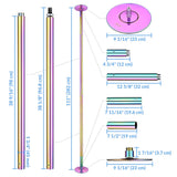 9' Spinning Dance Pole Kit D45mm Colorful