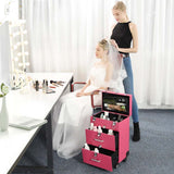 Byootique Pink PVC Rolling Nail Drill Makeup Cosmetic Artist Case