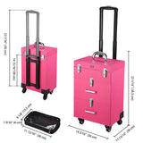 Byootique Pink PVC Rolling Nail Drill Makeup Cosmetic Artist Case