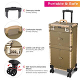 Byootique Bronze XL Rolling Hair Stylist Barber Makeup Cosmetic Case