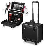 Byootique Black Rolling Makeup Hair Stylist Case w/ Appliance Holder