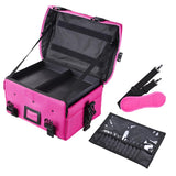 Makeup Train Case w/ Shoulder Strap & Handle Durable Nylon