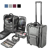 Byootique Nylon Makeup Case w/ Wheels & 6 Cosmetic Bags