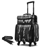 2-Tier Large Rolling Makeup Case for Hair Stylist Travel