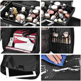 2-Tier Large Rolling Makeup Case for Hair Stylist Travel