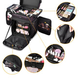 2-Tier Large Rolling Makeup Case for Hair Stylist Travel