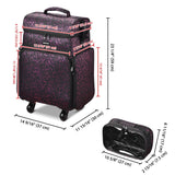 2-Tier Large Rolling Makeup Case for Hair Stylist Travel