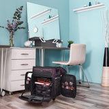 2-Tier Large Rolling Makeup Case for Hair Stylist Travel