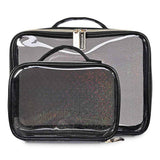 Transparent Makeup Bag Glitter Cosmetic Organizer 2ct/pk