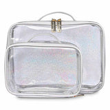 Transparent Makeup Bag Glitter Cosmetic Organizer 2ct/pk