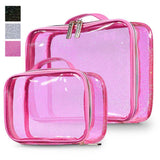 Transparent Makeup Bag Glitter Cosmetic Organizer 2ct/pk