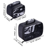Makeup Bag Set 2-Pack Cosmetic Bags Clear/Black