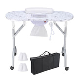Portable Nail Station Folding Nail Desk with Dust Collector