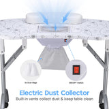Portable Nail Station Folding Nail Desk with Dust Collector