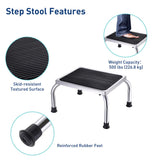 Medical Steel Step Stool Chrome Non-slip Top Floor Tips