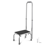 Medical Steel Step Stool w/ Handrail Chrome Non-slip Top Floor Tips