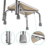 Medical Steel Step Stool w/ Handrail Chrome Non-slip Top Floor Tips