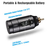 Rotary Tattoo Pen with Battery 20-Inks 10-Needles