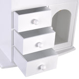 Mirrored Jewelry Box Organizer Armoire Cabinet - White