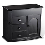 Mirrored Jewelry Box Organizer Armoire Cabinet - Black