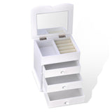 Tabletop Mirrored Jewelry Box Organizer Cabinet - White