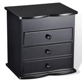 Tabletop Mirrored Jewelry Box Organizer Cabinet - Black