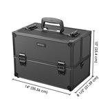 Byootique Black Key-locked Makeup Train Case with Compartment