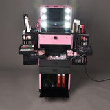 Byootique Pink Pro Artist Multifunction Rolling Makeup Cosmetics Case