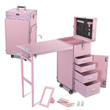 Byootique Nail Table Portable Makeup Station Speaker Drawers