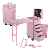 Byootique Nail Table Portable Makeup Station Speaker Drawers