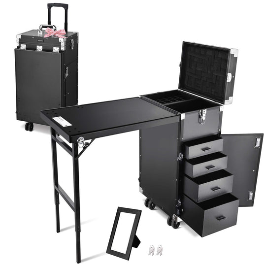 Byootique Nail Table Portable Makeup Station with Drawers