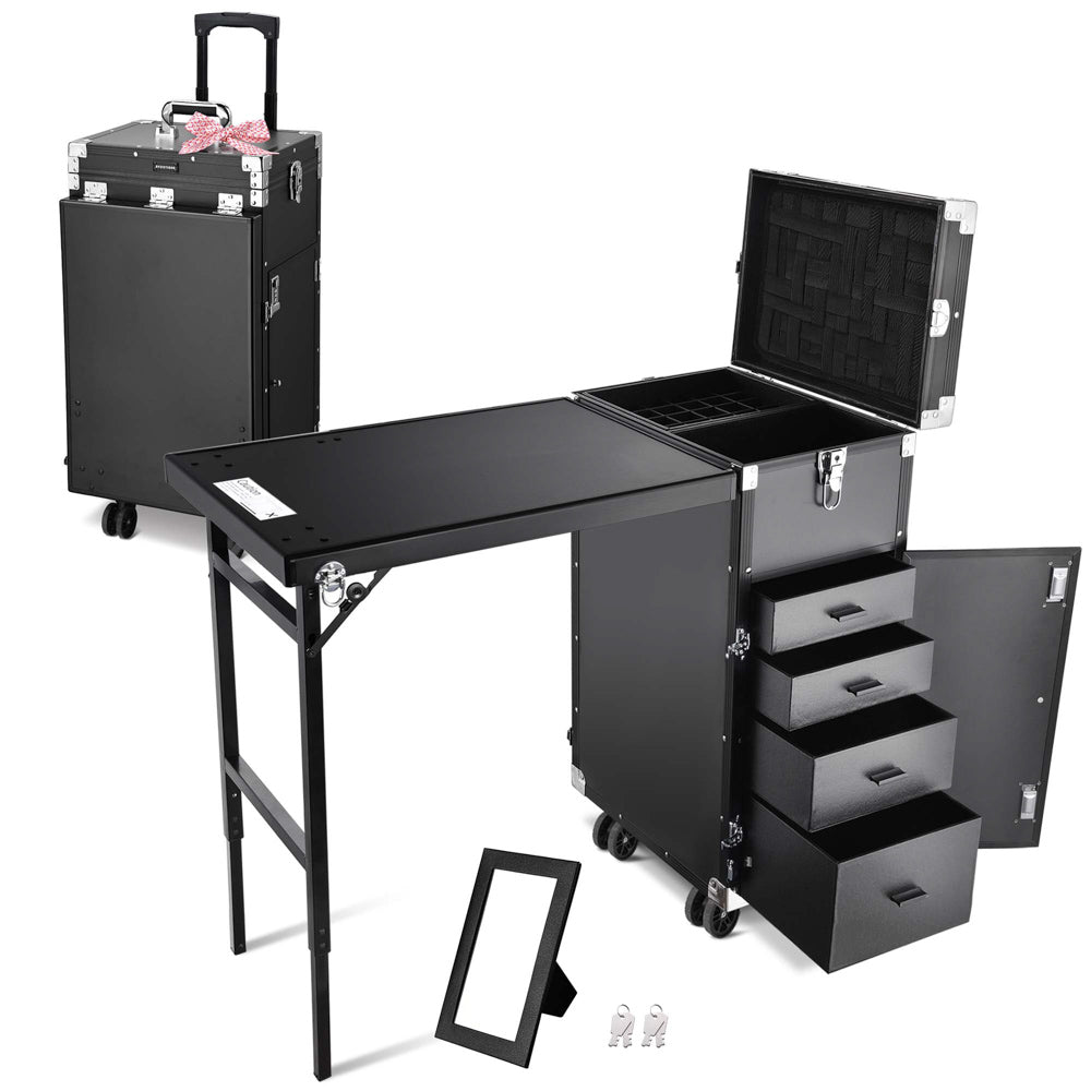 Byootique Nail Table Portable Makeup Station with Drawers
