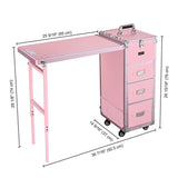 Pink Portable Makeup Station for Nail Tech Face Painter