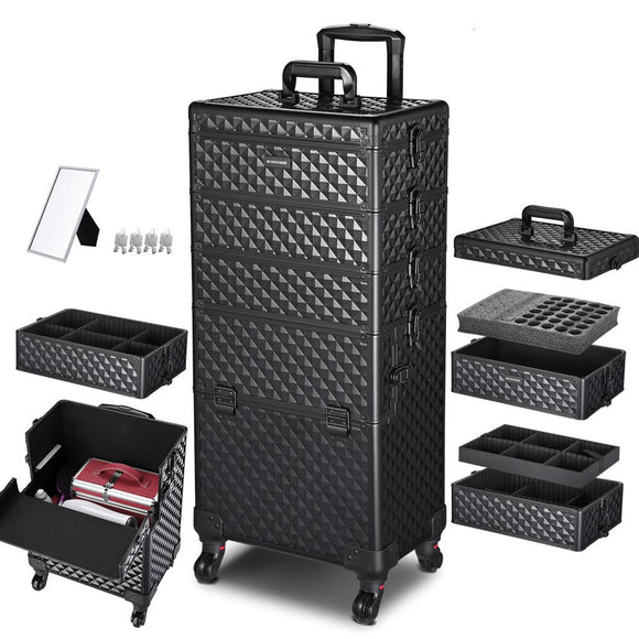 Byootique Rolling Makeup Artist Travel Case with Lock