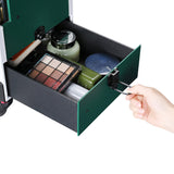 Byootique Rolling Makeup Case with Drawer & Trays Emerald Green