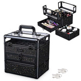 Byootique 2in1 Sparkle Makeup Case with Slots Drawer Key-Locked