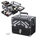 Byootique Sparkle Makeup Case with Trays Drawer Key-Locked