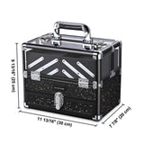 Byootique Sparkle Makeup Case with Trays Drawer Key-Locked