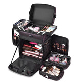 2-Tier Large Rolling Makeup Case for Hair Stylist Travel