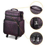 2-Tier Large Rolling Makeup Case for Hair Stylist Travel