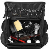 Black Rolling Makeup Case with Barber Backpack