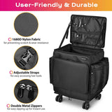 Black Rolling Makeup Case with Barber Backpack