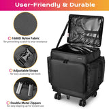 Black Rolling Makeup Case with Barber Backpack
