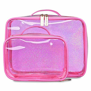 Transparent Makeup Bag Glitter Cosmetic Organizer 2ct/pk