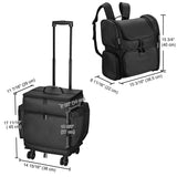 Rolling Hairstylist Nail Tech Case with Makeup Travel Bag