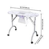 Portable Nail Station Folding Nail Desk with Dust Collector