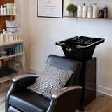 Salon Shampoo Bowl w/ Faucet Neck Rest Hair Trap